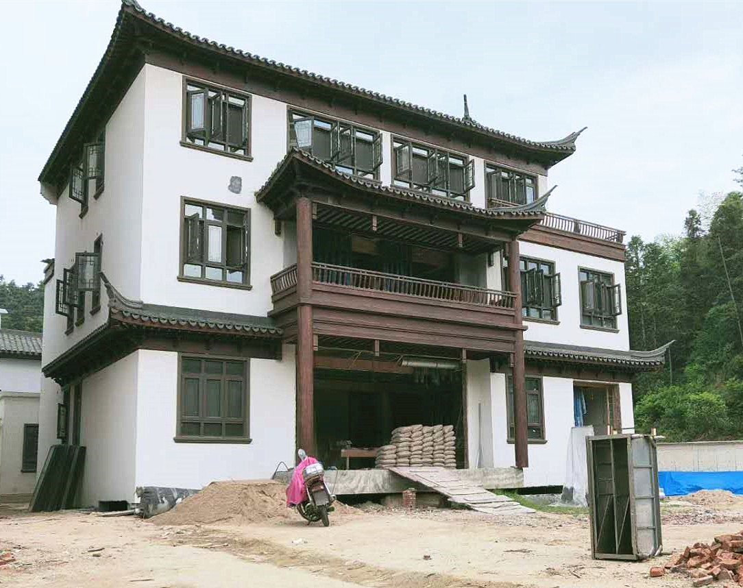 中式别墅窗户实景图